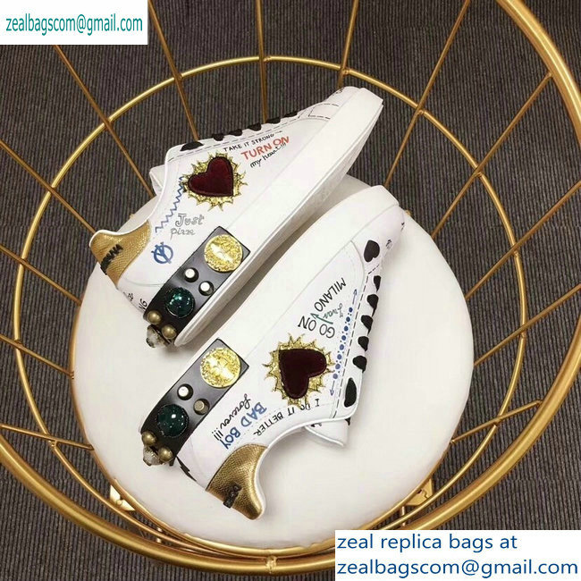 Dolce  &  Gabbana Embroidered Portofino Sneakers 07 2019